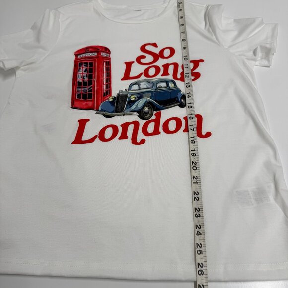 NWT White "So Long London" #TSWIFT Graphic Tee – Size M - Picture 6 of 6